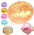 Colorful glitter squishy bun stress relief toy set with realistic steamer packaging box - 8.5cm Glitter Orange Maltose Squishy Toy with Steamer