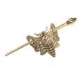Vintage bronze moth skull hair stick pin for creative gothic style hair accessories - Gold