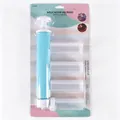 Professional manual cake airbrush kit with four clear storage tubes for mousse coloring - Blue