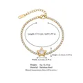 Gold stainless steel star tennis bracelet with cubic zirconia dimensions - Gold Star Pave Bracelet