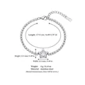 Silver stainless steel tennis bracelet with star zircon pendant and adjustable chain - Silver Star Pave Bracelet