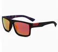 Polarized sports sunglasses for men featuring a black frame and orange mirrored lenses - Black Frame Red Mirrored (K2-732)