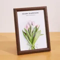 Modern minimalist brown wooden picture frame with rounded edges for tabletop home display - 10" / Walnut