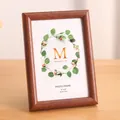Elegant 6-inch walnut wood photo frame with curved edges for creative desktop display - Mdf1518 red wood grain (drawing paper random) / 10inch (20.2*25.3cm)