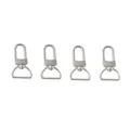 Set of 4 high-quality polished 316 stainless steel swivel lobster clasps for bag making - 48*25*20mm / Silver