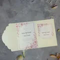 Ensemble de faire-part de mariage floral haut de gamme avec pochette et carte. - Ivoire