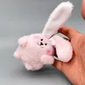 Niedlicher pinker Plüschhase Schlüsselanhänger für Taschen mit süßen Schlappohren - Kugelkette / Rosa