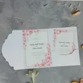 Élégant ensemble de cartes d'invitation de mariage floral avec cerisier et enveloppe - Blanc Glace