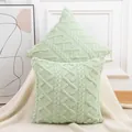 Pair of sage green plush pillow covers with quilted diamond patterns for sofa decor. - 45x45cm / Green Marble