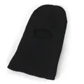 Warme zwarte gebreide bivakmuts met één gat voor heren, wintersport skimasker warm - Zwart
