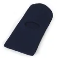 Solid dark navy blue single-hole knitted balaclava ski mask for winter outdoor warmth - Dark Blue
