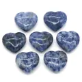 Set aus 20 mm herzförmigen blauen Natursteinen für DIY-Schmuck und Heimdekoration - 20mm (1 Stück/Packung) / Blaupunktstein