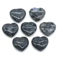 Polierte 20mm natürliche graue herzförmige Labradoritsteine für DIY-Schmuckherstellung - 20mm (1 Stück/Packung) / Larvikit