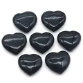 Polierte 20mm herzförmige schwarze Natursteinkristalle für Bastelarbeiten und Wohndekoration - 20mm (1 Stück/Packung) / Obsidian