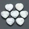 Natürliche 20 mm herzförmige weiße Howlith-Steine für DIY-Schmuck und Dekoration - 20mm (1 Stück/Packung) / Howlith