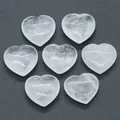 Natürliche weiße Kristall Herzsteine 20mm für DIY-Schmuck und Heimdekoration - 20mm (1 Stück/Packung) / Weiß Kristall
