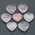 Set aus 7 natürlichen herzförmigen Rosenquarzsteinen, 20 mm polierte Kristalle für DIY - 20mm (1 Stück/Packung) / Rosenquarz