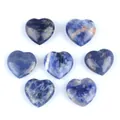 20mm herzförmige blaue Naturstein-Cabochons mit einzigartigen polierten Marmormustern - 20mm (1 Stück/Packung) / Blauer Sodalith