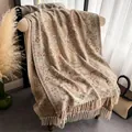 Ethno-Stil Paisley-Blumen-Pashmina-Schal mit langen Fransen für die Herbst-Winter-Saison - 200x68cm / Paisley-Khaki