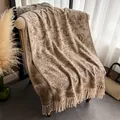 Eleganter Vintage Ethno-Schal mit Paisley-Muster und Quasten in warmen Erdtönen - 200x68cm / Paisley-Beige Kaffee