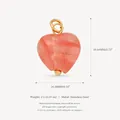 Ciondolo a cuore in pietra rosa e acciaio inossidabile placcato oro 18K per gioielli fai-da-te. - Pendente Cuore Texturizzato Rosa (JXNK253429GK-11)