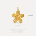 Pendentif fleur élégant en acier inoxydable plaqué or 18 carats mesurant 21,5 mm - Pendentif fleur dorée