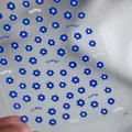 3D Blue daisy embossed nail art stickers featuring Friday and Sunny handwritten text - kx124 Blue Daisy