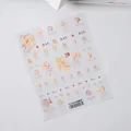 3D embossed floral nail art stickers with delicate rose designs and RAN text - TS-146 Pink Orange Rose