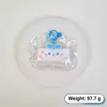 Cute white rabbit silicone squishy toy with blue ears for stress relief 97.7g weight - Blue