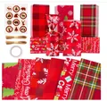 Christmas gift wrapping paper set with plaid snowflake patterns stickers and twine - 6 Sheets Wrapping Paper Set with Accessories 2 / 50*70cm