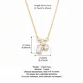 Minimalist gold plated copper necklace featuring geometric multi-cut cubic zirconia - Three-Stone Irregular Patchwork Pendant / Gold
