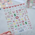 Adesivi per unghie Capodanno Cinese con disegni Mahjong 3D e monete della fortuna d'oro - TS-1115 Sottile & Resistente