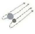 Silver stainless steel bracelet bezel trays for DIY jewelry making, size 12-20mm - Style 8