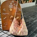 Große Canvas-Einkaufstasche mit rosa Gänseblümchen-Muster für Damen im Freien - Rosa Gänseblümchen