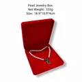 Scatola porta collana di perle in pelle PU rossa premium, dimensioni 18,9x18,9x4cm - Scatola per Perle / Disponibile - Personalizzabile / Rosso Agata