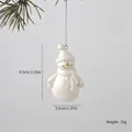 White glossy ceramic snowman hanging ornament for Christmas tree decoration, approx 33g - Snowman