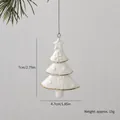 Elegant white ceramic Christmas tree ornament with gold-painted trim and embossed details - Christmas Tree
