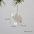 Handcrafted white ceramic bear ornament for Christmas tree decoration, 5cm tall - Polar Bear