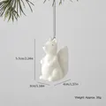 White ceramic squirrel Christmas ornament with dimension 5.7cm and 30g weight - Squirrel