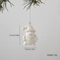 Exquisite white ceramic Santa Claus Christmas tree ornament with dimension and weight details - Santa Claus