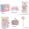 Coffret cadeau papeterie licorne en peluche avec carnet, masque de nuit et stylo - Grand Coffret de Papeterie