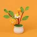 Handmade crochet orange tree potted plant ornament for home and desk decoration - Finished Orange Themed Potted Plant (1 Flower 1 Bud)