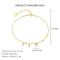 Elegante bracciale a cuore in argento sterling S925 con zirconi brillanti in oro - Stile Pavé Triplo Cuore (L983) / Argento 925 / 16+3cm / Oro