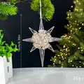 Elegante adorno de Navidad de estrella en acrílico transparente con lentejuelas oro - Polaris 3D / Cristal Champaña