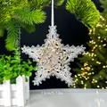 Estrella de Navidad de acrílico transparente con lentejuelas doradas, adorno colgante de 13cm - Estrella 3D / Cristal Champaña