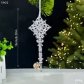 Transparenter Acryl-Weihnachtsschlüssel mit Pailletten und klaren Größenangaben - Schlüssel Typ A / Champagner Kristall