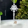 Eleganter transparenter Acryl-Weihnachtsschlüsselanhänger mit goldenen Pailletten - Schlüssel Typ B / Champagner Kristall
