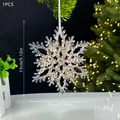 Eleganter transparenter Acryl-Schneeflocken-Anhänger mit Pailletten für den Weihnachtsbaum - Schneeflocke D / Champagner Kristall