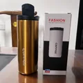 Bronze 304 Edelstahl Vakuum isolierter Kaffeebecher für Büro und Reisen mit Klappdeckel - 510ml / Gold