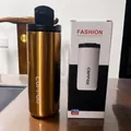 Bronze 304 stainless steel vacuum insulated coffee cup for office travel with flip lid - 510ml / Gold